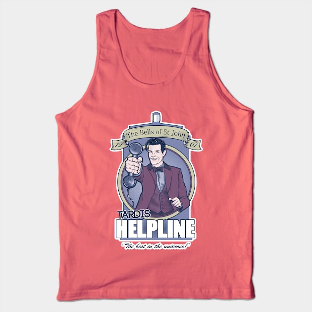 TARDIS Helpline (Bells of Saint John) Tank Top by Darren Carnall